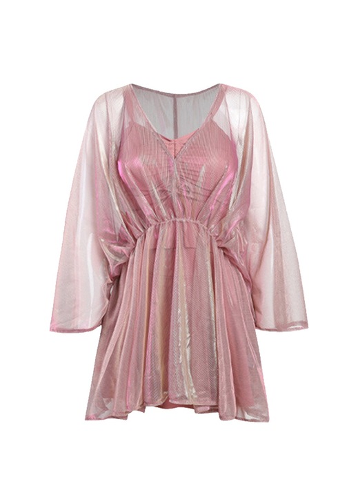 Costum de baie longziming roz inchis, Roz