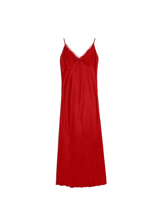 Női pizsama, Jormftte, szexi hálóing, V-nyakú, piros, ujjatlan, 2XL INTL