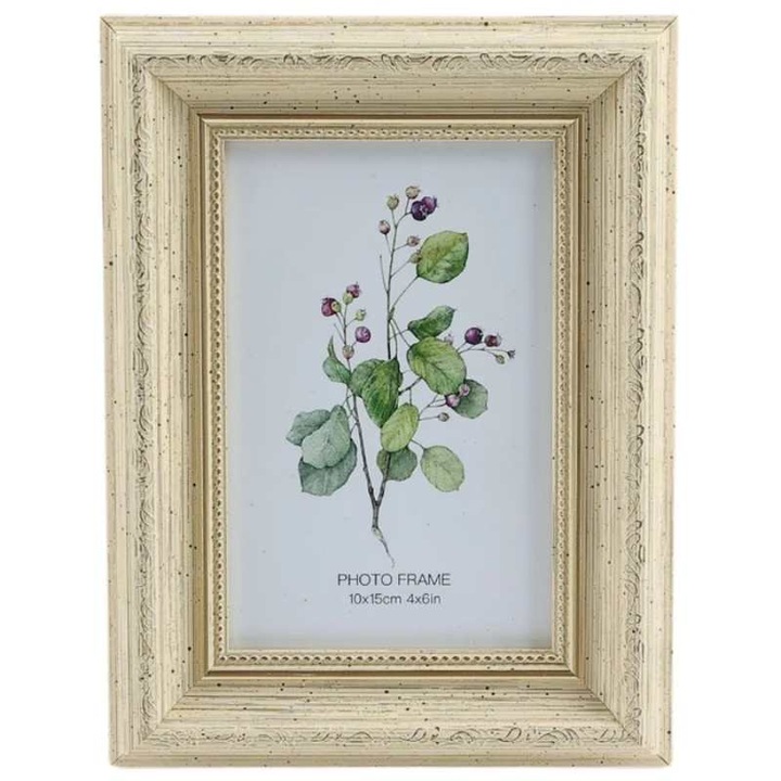 Rama foto 3081-A-503KE 46, plastic, alb, vintage, 10 x 15 cm