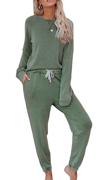 Női pizsama, Jormftte, pamut, hosszú ujjú, zöld, L INTL