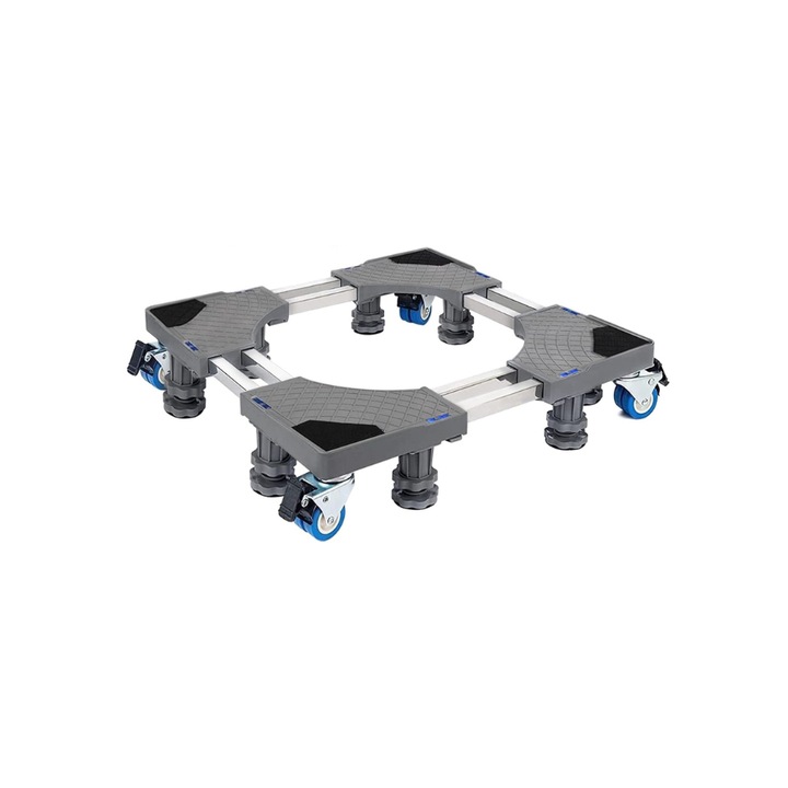 Mosógéptartó, Niuxx, 4 lábbal, állítható, 500 kg-ig tart, állítható szélesség 41,5-65 cm, szürke