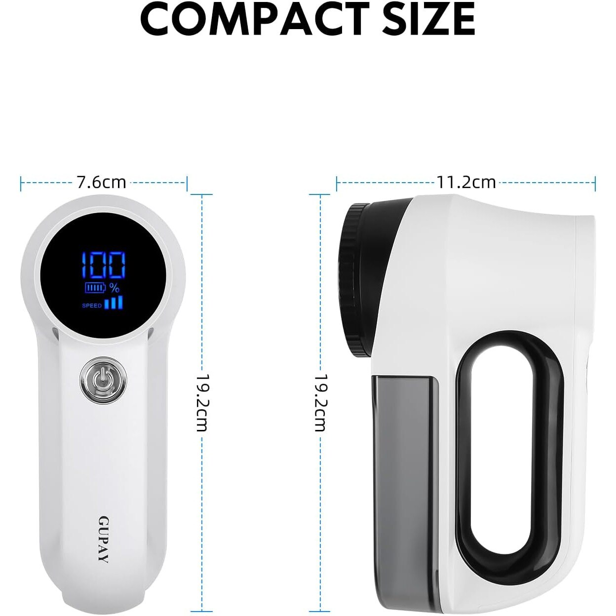 Aparat de curatat scame reincarcabil, cu display LED, cu 3 viteze, acumulator 2500 mAh, 10000 Rpm, lama cu 6 cutite, recipient colectare detasabil, universal