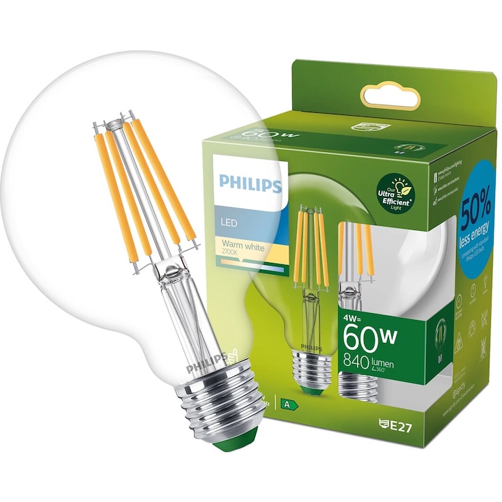 LED крушка CLA 60W G95 E27 2700K CL UE SRT4 CLA 60W G95 E27 2700K