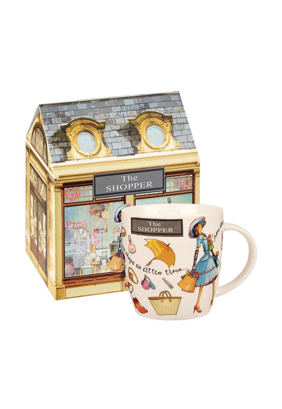 Churchill Set cadou cu cana multicolora cu imprimeu The Shopper