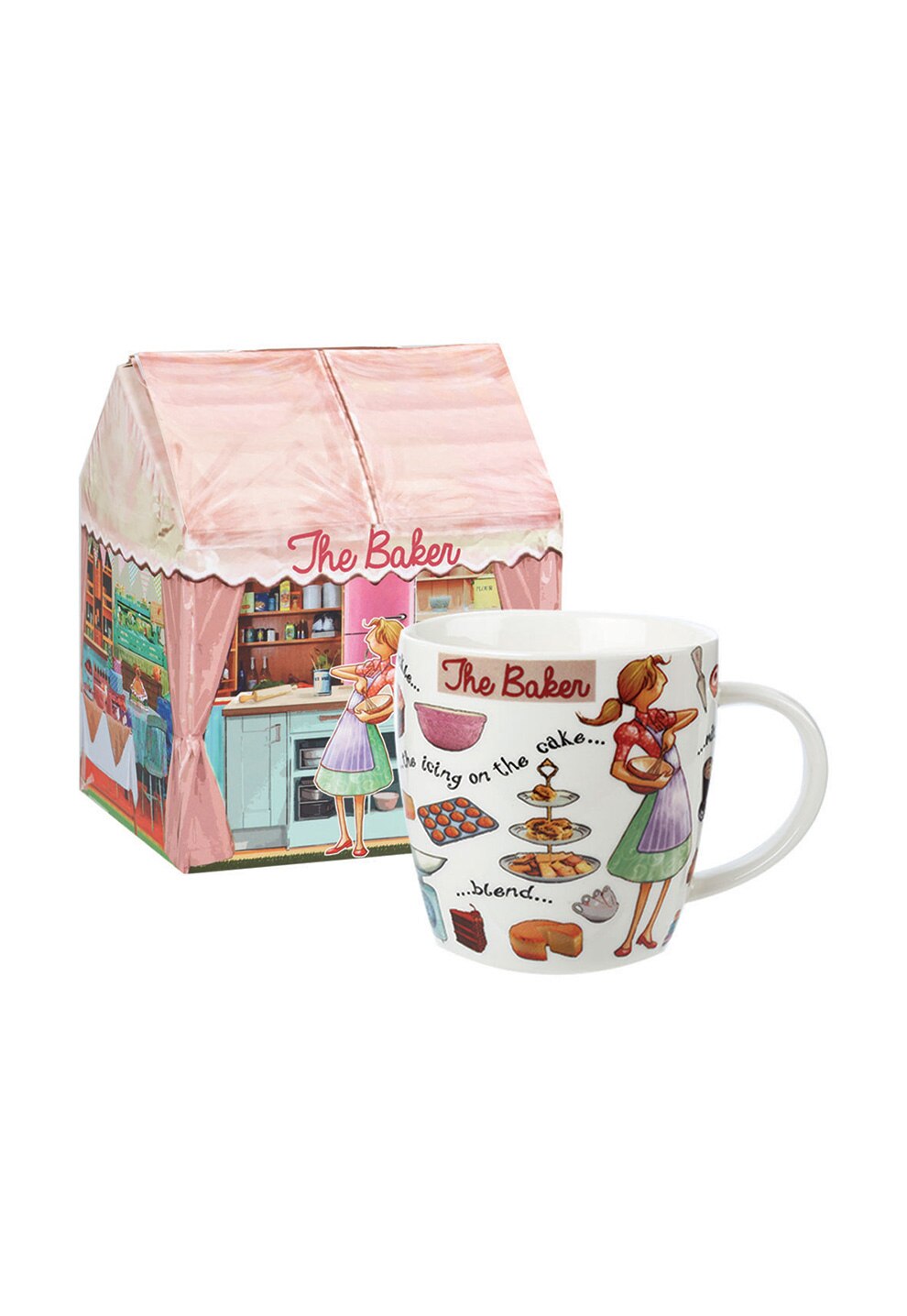 Churchill Set cadou cu cana multicolora cu imprimeu The Baker