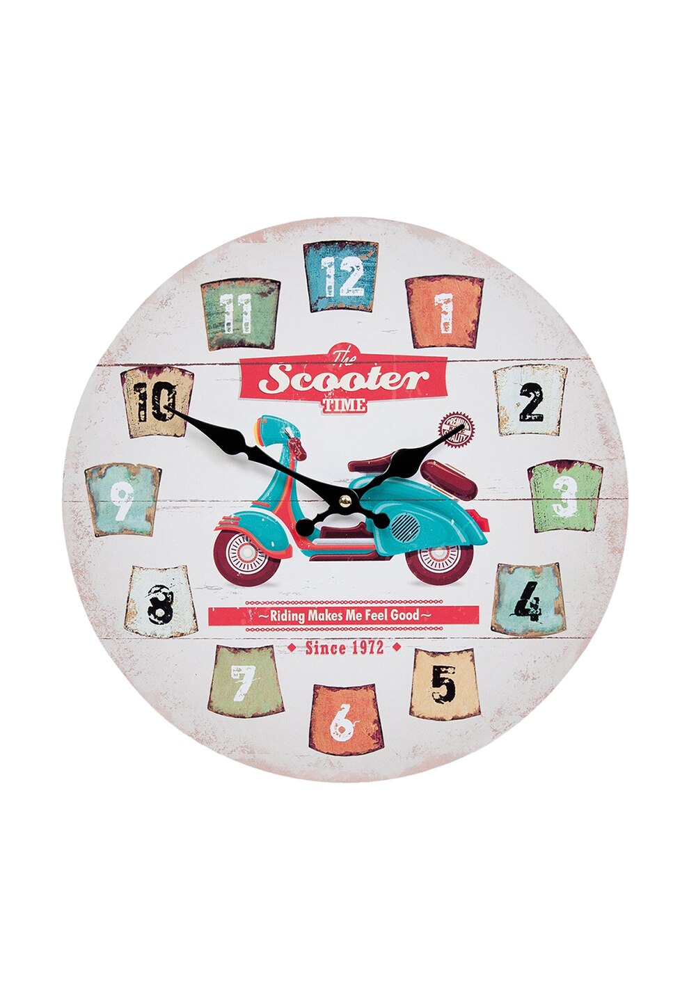 Clayre & Eef Ceas de perete multicolor cu imprimeu scuter