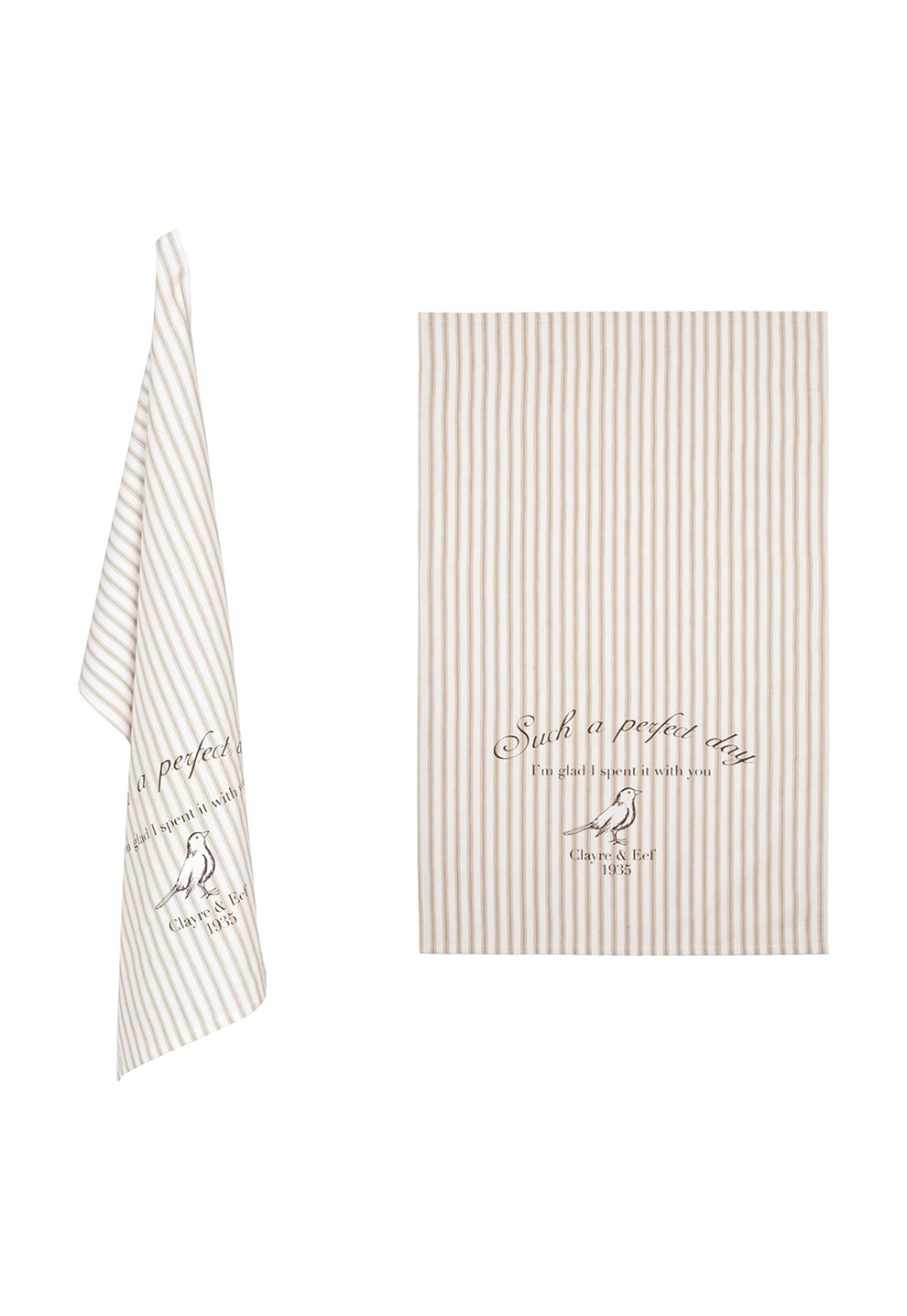 Clayre & Eef Prosop bej deschis cu alb in dungi