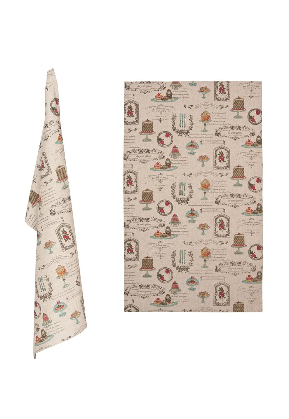 Clayre & Eef Prosop bej cu imprimeu