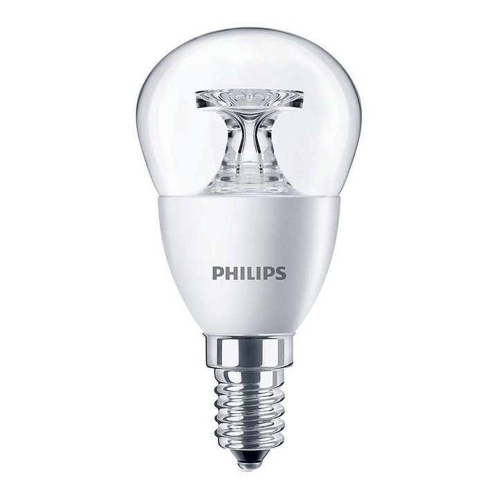 Крушка Philips Core LED 5,5 = 40W 827/P45 E14 сфера прозрачна