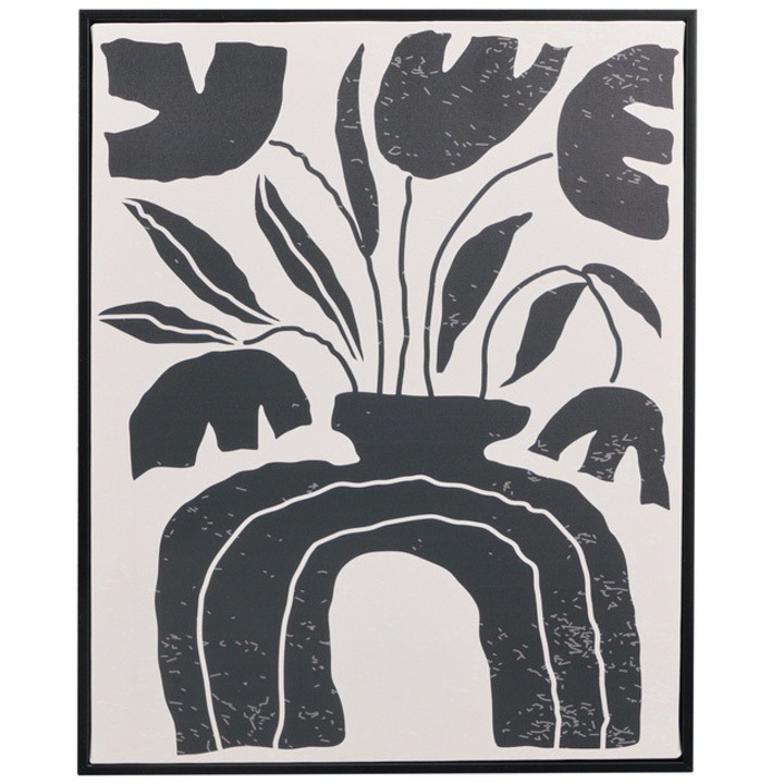 Tablou in rama neagra cu motiv vegetal EMBER, 40 x 50 cm - tipar 3