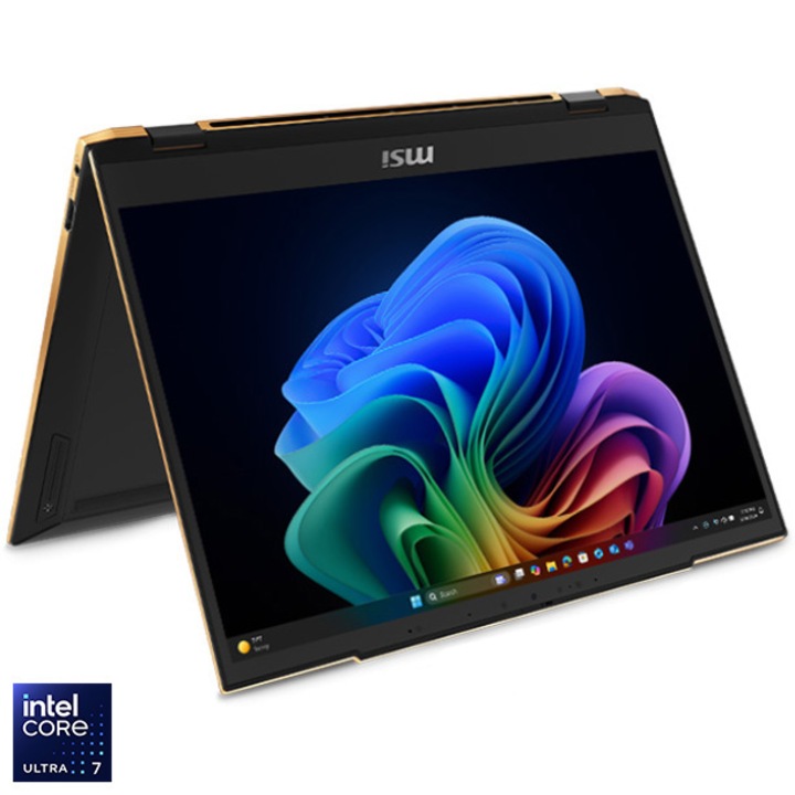 MSI Summit 13 AI+ Evo A2VMTG ultrabook 13,3" Intel® Core Ultra 7 258 V processzorral akár 4,8 GHz-ig, 13,3 hüvelykes, IPS, Full HD+, Touch, 32 GB LPDDR5x, 1 TB SSD, Intel® Arc™ Home Graphics, Windows 11, Fekete