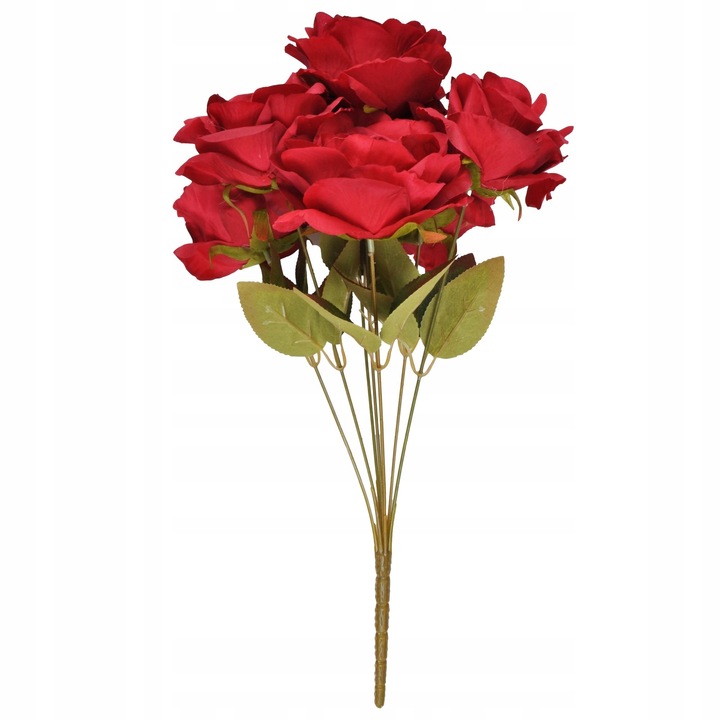 Buchet artificial cu 7 trandafiri, PrzydaSie, rosu, 44cm