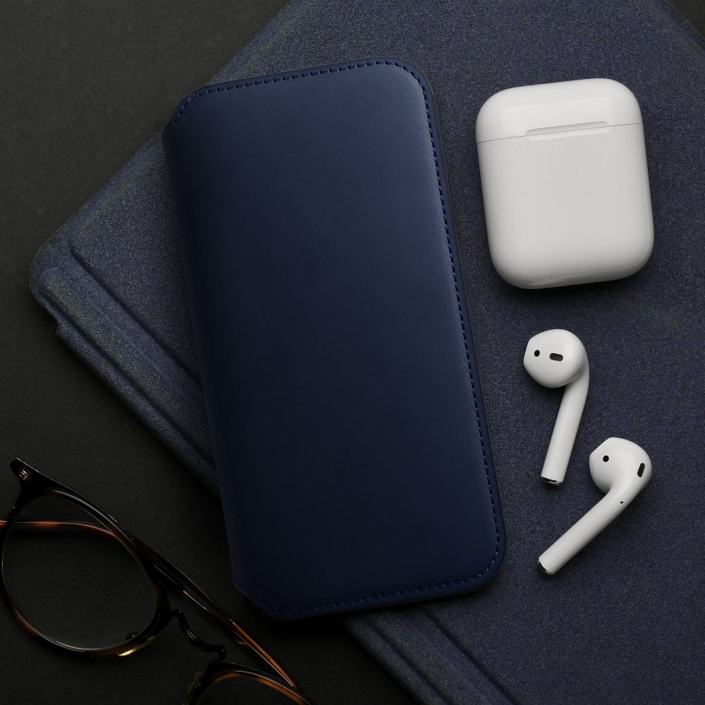 Husa pentru Samsung Galaxy A56 Daden Tip carte, Dual Pocket, Suport card, Functie de Stand si Inchidere Magnetica, Protectie Sporita, Albastru inchis