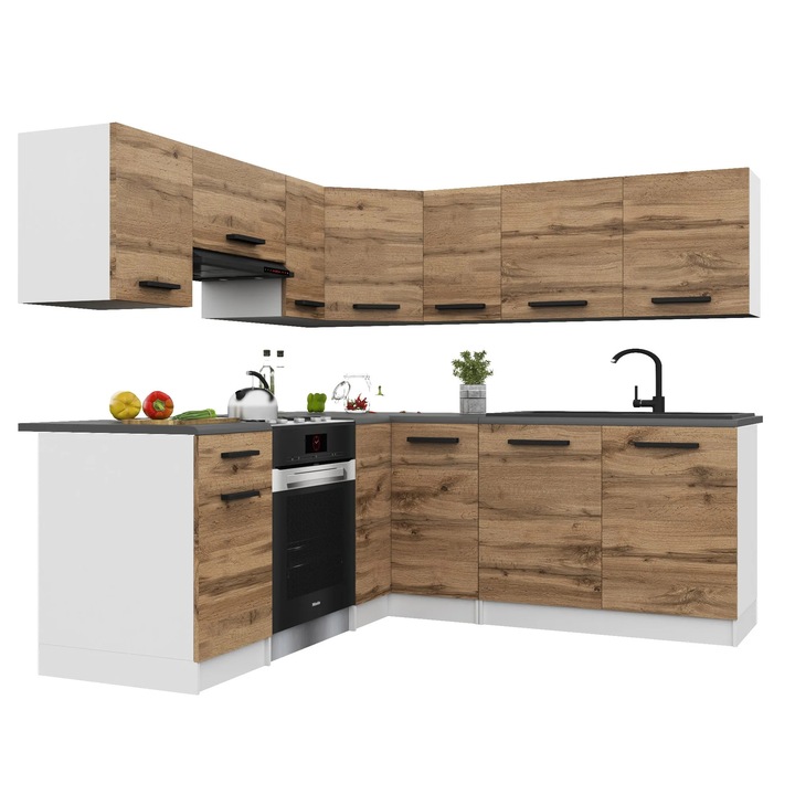 Set mobila bucatarie Belini Italia 6, blat inclus, 360x300cm