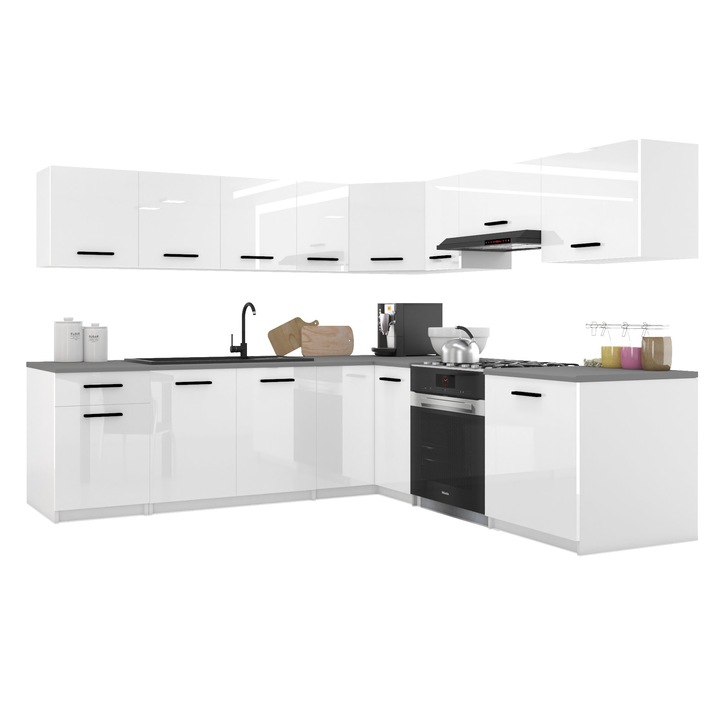 Konyhabútor Italia 7 szett fehér magasfényű BELINI munkalappal