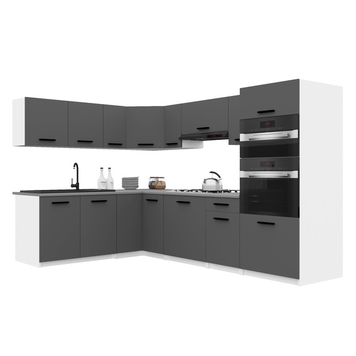 Konyhabútor Italia 8 készlet szürke BELINI munkalappal