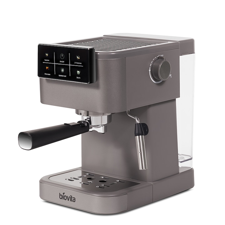 Espressor Biovita NEO, 1350W, Functie Cafea Rece, 20 Bari, 1.5L, Afisaj Tactil, Spumare