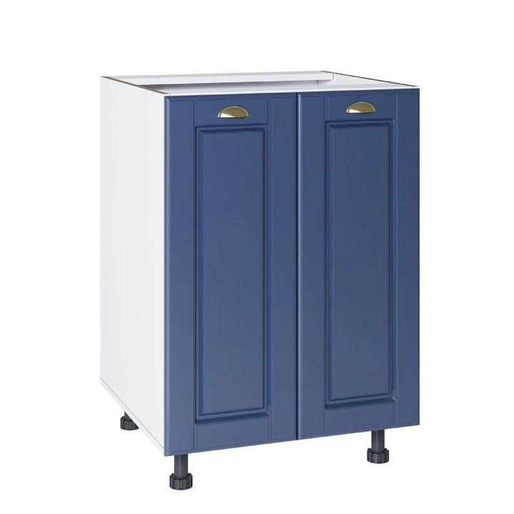 Corp inferior Olivia, 2 usi, latime 60 cm, material usa MDF infoliat, decor bleumarin