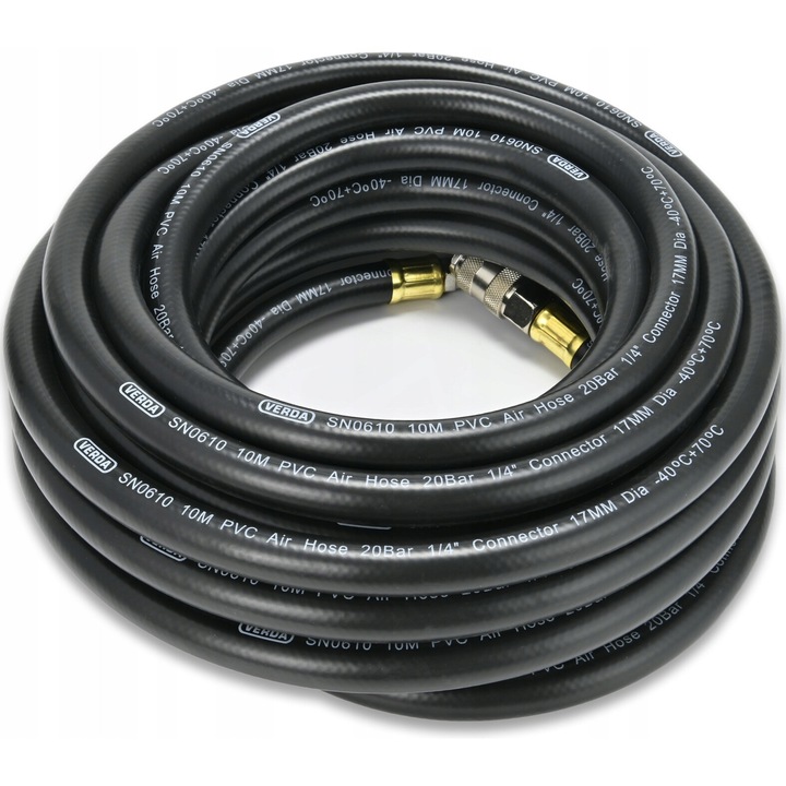 Furtun pneumatic de cauciuc cu insetie 10X17MM, 10 metri pentru compresor