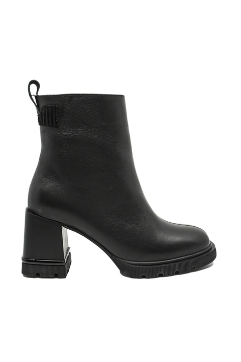 Botine dama Anna Viotti negre, din piele naturala, cu talpa inalta GOR4324N, Negru