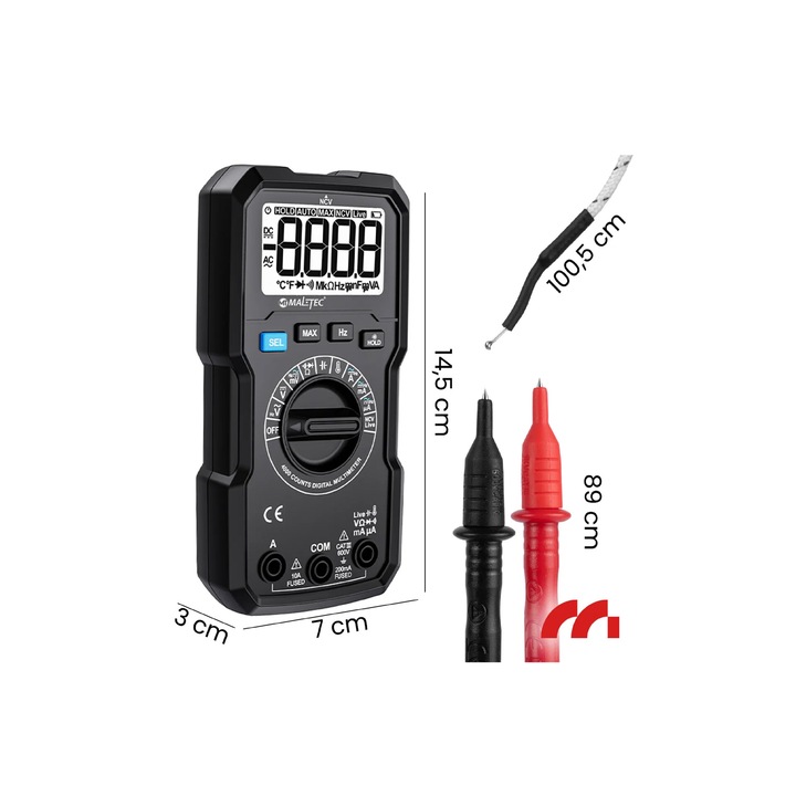 LCD digitális multiméter MasterMultimeter, MalTec 111917
