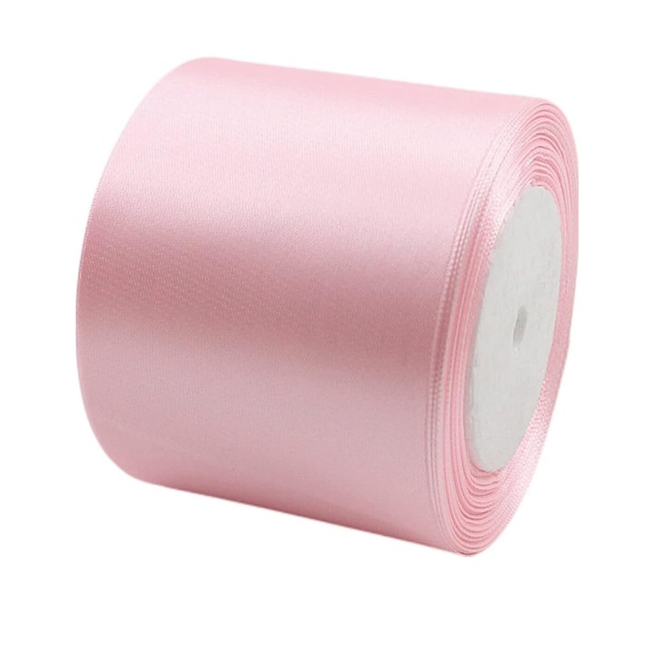 Panglica satinata, latime 7.5 cm, 1 rola 22.9 m, Roz