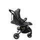 Carucior sport, cu maner reversibil, suspensii pe cadru, pliabil si troler, C1 Negru