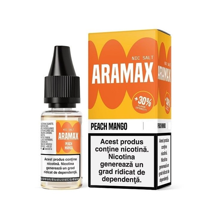 Lichid Tigara Electronica Aramax Salt - Peach Mango, 10ml, 10mg/ml