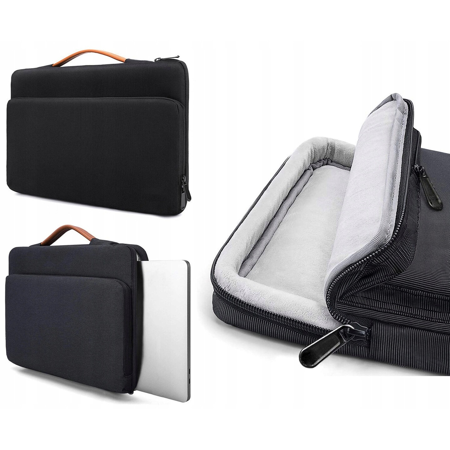Husa de transport, Novaza Tech, Nylon, Compartiment laptop, Rezistent la apa, Rezistent la socuri, Interior captusit, Design slim, 30x41x3.5 cm, pentru Laptop 15/15.6/16 inch, Negru