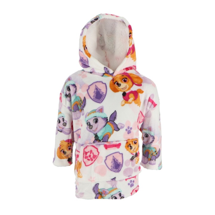 Patura polar Snuggie Paw Patrol, 3-6 ani Alb 100 x 150
