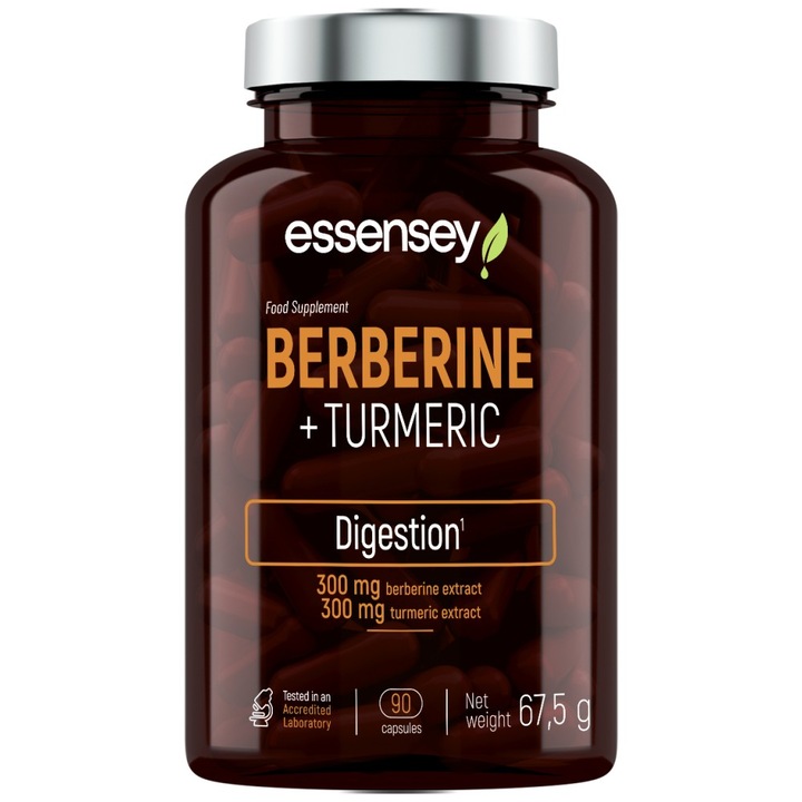Хранителна добавка ESSENSEY Berberine plus Turmeric, 90 капсули