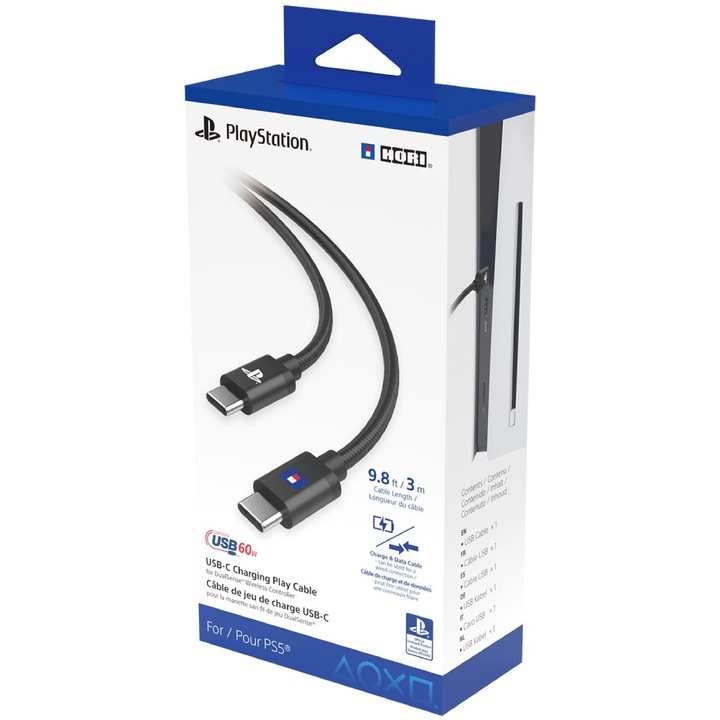 Кабел Hori Usb-c Charging Play For Dualsense Безжичен Контролер, за Playstation 5