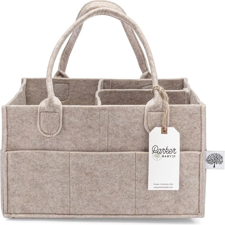 LEVCO Szervezőtáska gyerekeknek, ideális megoldás babakiegészítők rendezésére, méretek 33x23x18 cm, bézs