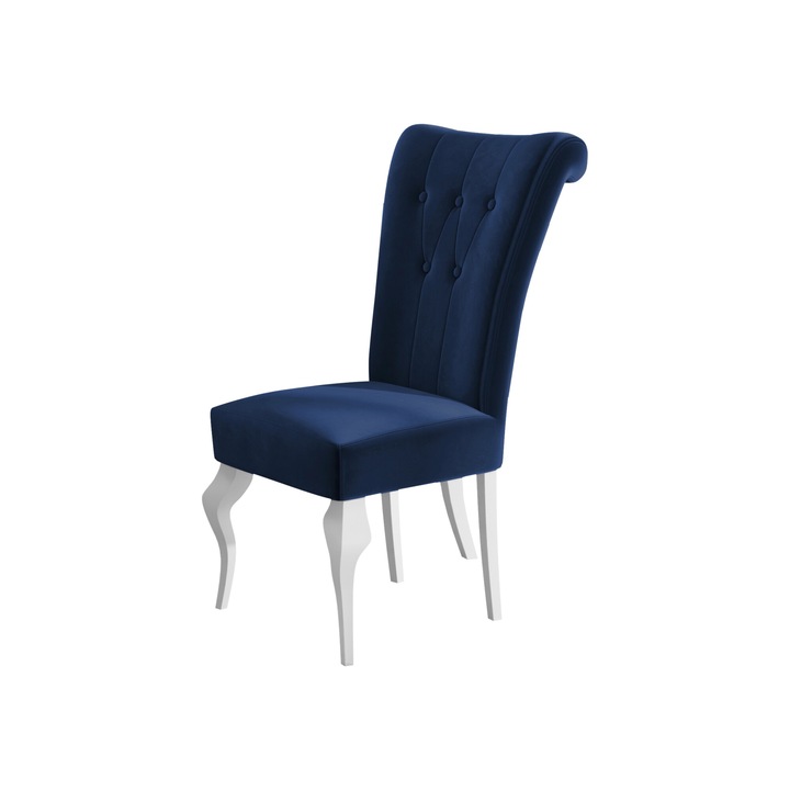 Scaun Frigene, MIRJAN24, alb + bleumarin, 52x70x100 cm