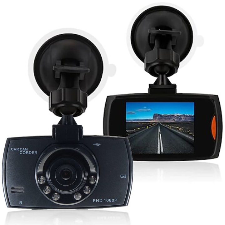 Камера DVR HOZRO за автомобил, нощно виждане, широк обектив 140 градуса, сензор за движение, FHD 1080P