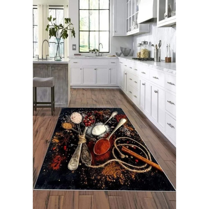 Csúszásgátló konyhai szőnyeg 80x150 fekete