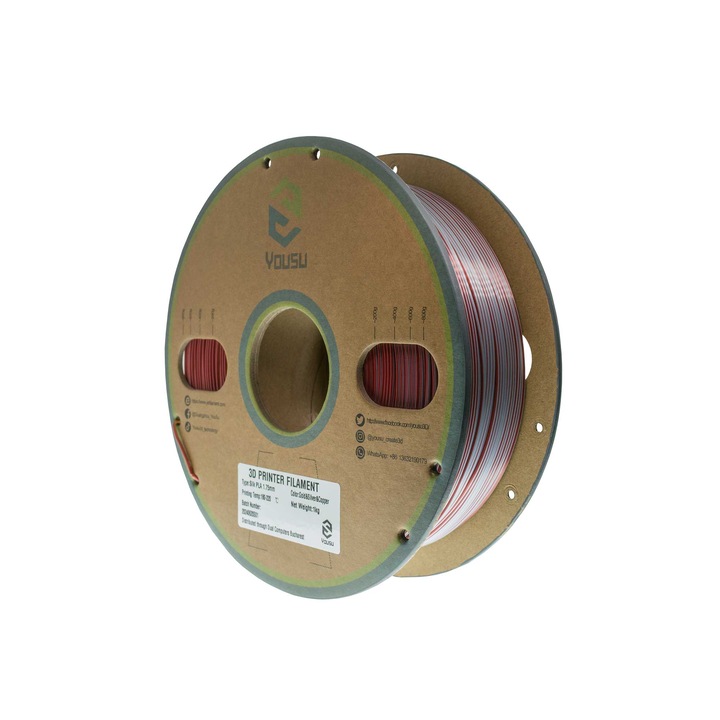 Yousu 3D nyomtató filament, SILK PLA MULTICOLOR, 1,75 mm átmérő, 1 kg, 180-220 C