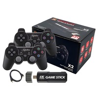 Consola Jocuri Video cu Stick Gaming Infiniteea™, 4K HD, Pentru TV, Wireless, USB 2.4 GHZ, 40.000 jocuri, 64 GB, Compatibil cu toate Dispozitivele, 2 Controlere si Cablu HDMI incluse, Negru