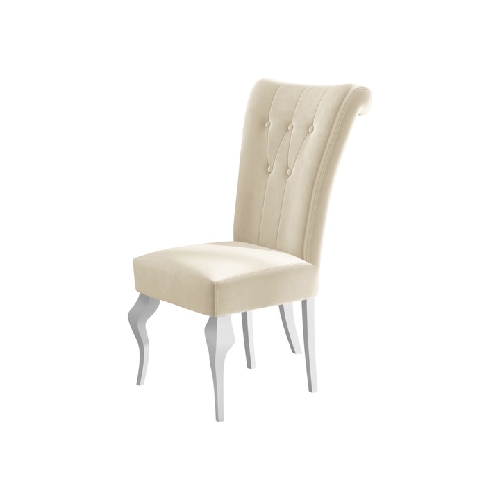 Scaun Frigene, MIRJAN24, alb + crem, 52x70x100 cm