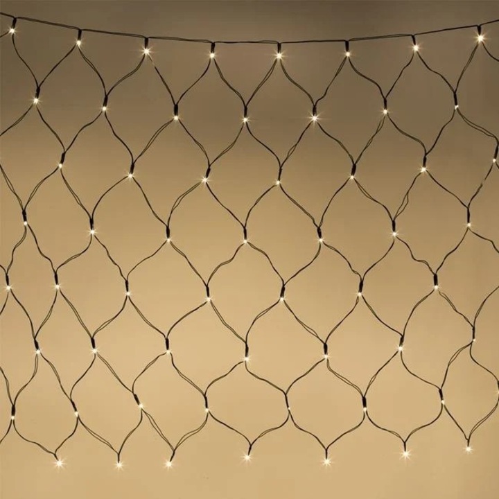 Осветителна инсталация със 120 LED крушки, топло бяло, с батерии, 2м