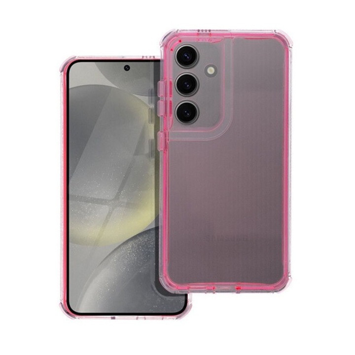 Matrix Samsung Galaxy A15 4G / A15 5G kompatibilis hátlap tok kameravédő peremmel, rózsaszín