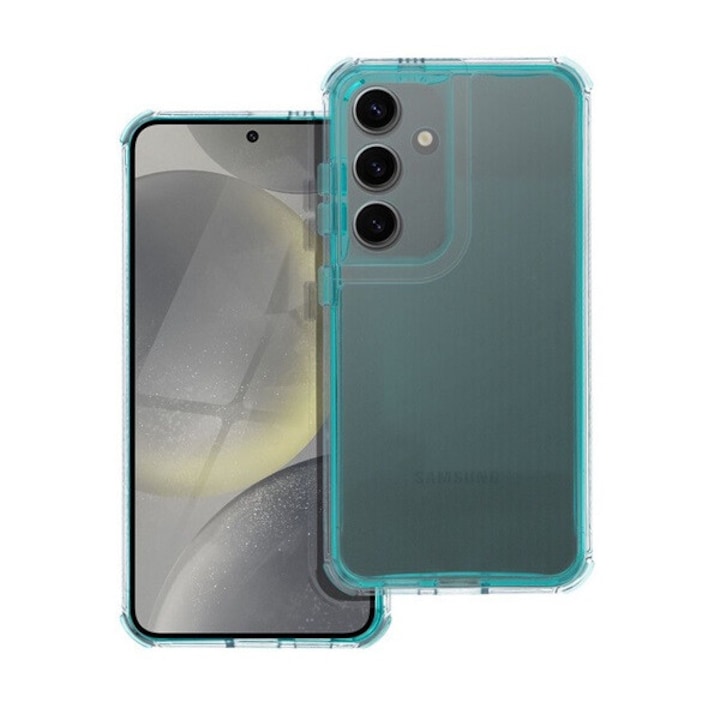Matrix Samsung Galaxy A15 4G / A15 5G kompatibilis hátlap tok kameravédő peremmel, zöld/menta