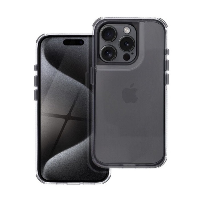 Matrix Apple iPhone 16 Plus kompatibilis hátlap tok kameravédő peremmel, fekete