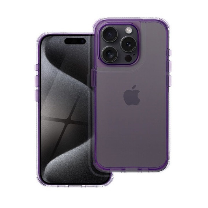 Matrix Apple iPhone 16 kompatibilis hátlap tok kameravédő peremmel, lila