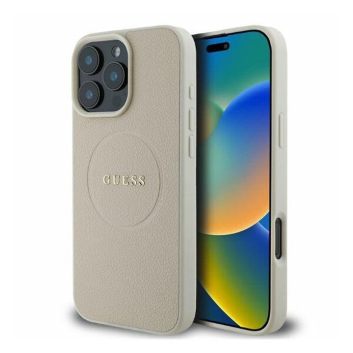 Калъф за телефон, GUESS, За iPhone 16 Pro Max, Бежов, MagSafe