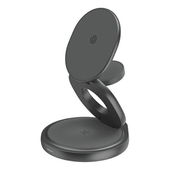 Energea Bazic GoMag Gyre MagSafe kompatibilis vezetéknélküli gyorstöltő állvány, 15W, szürke