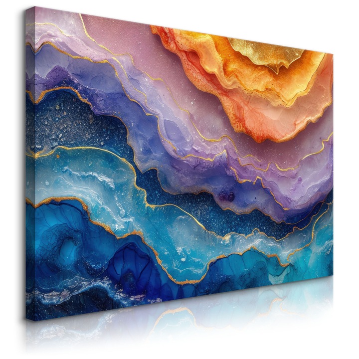 Tablou Muralo Decoratiuni living pe panza Abstract 100 cm x 70 cm Pastel Glitter Marmura 3D