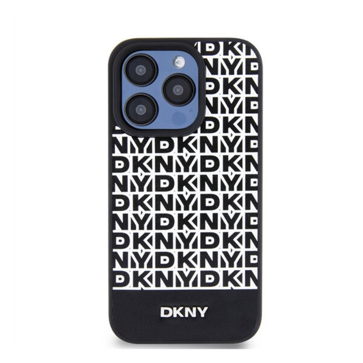 Кожен калъф DKNY за iPhone 14 Pro Max, черен