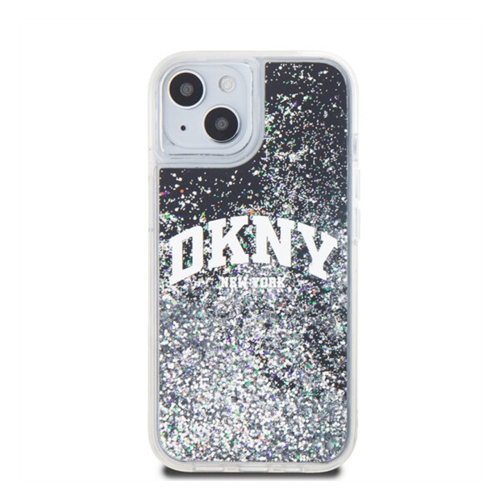 DKNY Liquid Glitter Arch Logo tok iPhone 11 készülékhez fekete