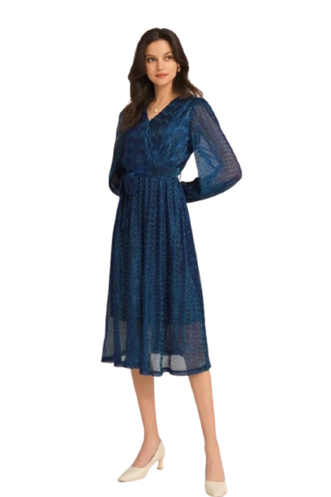 Rochie eleganta dama, GRACE KARIN, cu maneci evazate, Albastru incqwfsxzhis, Bleumarin, XL